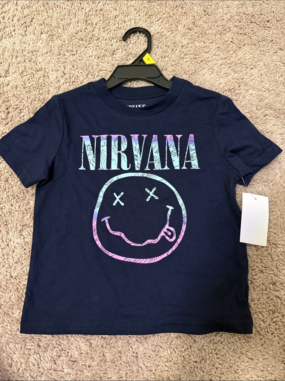 NIRVANA Navy Tee with Pastel Logo size 3T-NWT